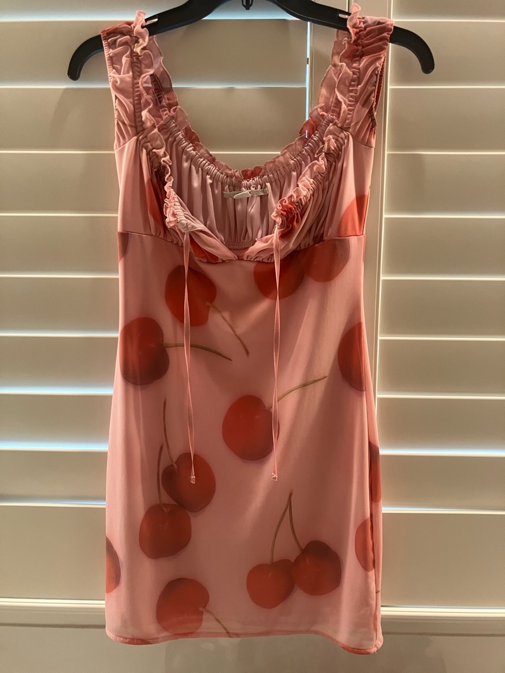 Kimchi Blue Pink Cherry-Print Satin Chemise